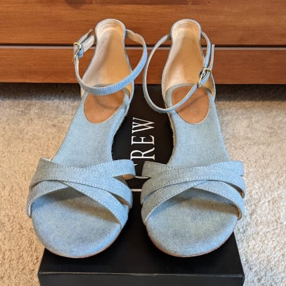 J. Crew Shoes - J.Crew Marina Mini-Wedge Espadrilles (Size 8)